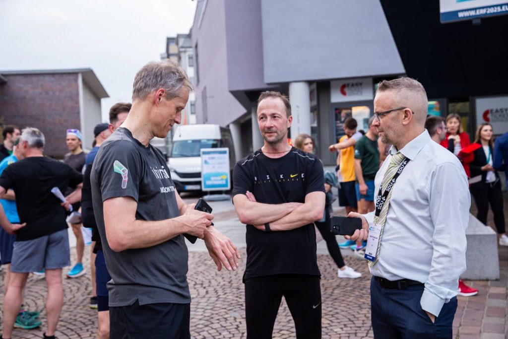 A running marathon